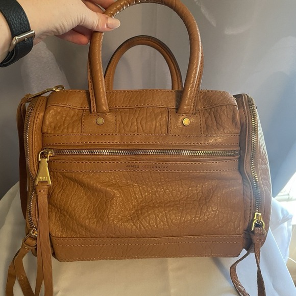 Aimee Kestenberg Car-Go Satchel Purse Handbag Shoulder Crossbody Bag Brown Zip - Picture 3 of 16